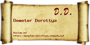 Demeter Dorottya névjegykártya